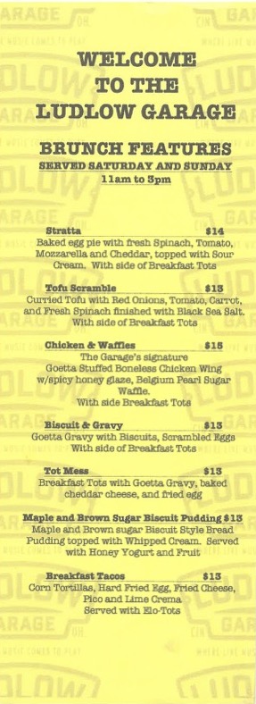 Brunch Menu